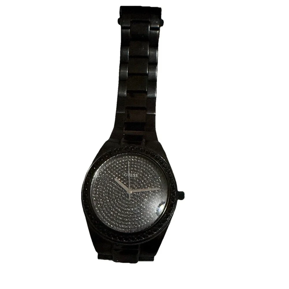 Guess Watch Womens Crystal Accents Stainless‎ Steel Black